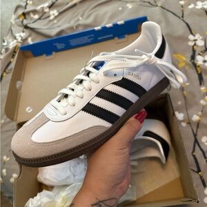 Adidas Samba White and Black Sneakers